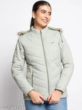 Women Solid Hooded Jacket