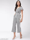 Zima Leto Women's Monocromatic Stripes Jumpsuit