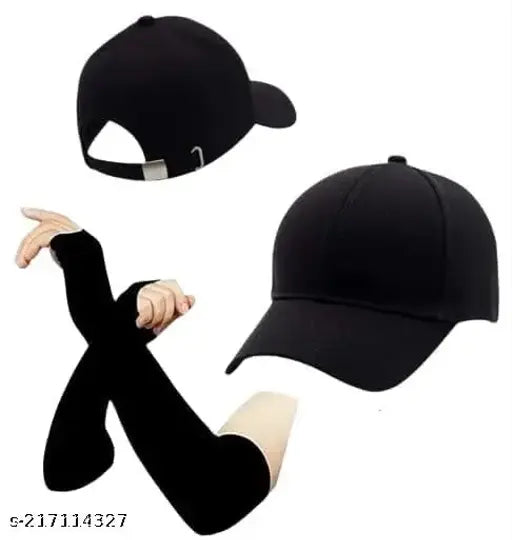 Classy Men Black Cotton Baseball Cap (Pack-2)