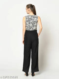 Black and white Printed Trendy Fashionable Jumpsuit for women