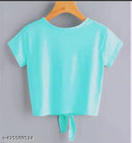 Sea Green Crop Top & T-Shirt for Women Love Gola Printed