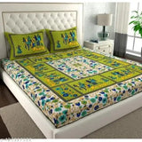 180 tc Cotton Double Jaipuri Bedsheeet with 2 Pillow Cover ( 90 x100 ) Queen Size (Double Bed Sized )