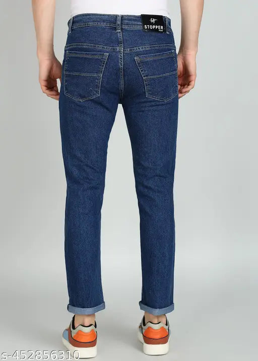 DAMAGE DARK BLUE , RIPPED JEANS