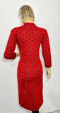 ladies woolen kurti for winter RED FLOWER