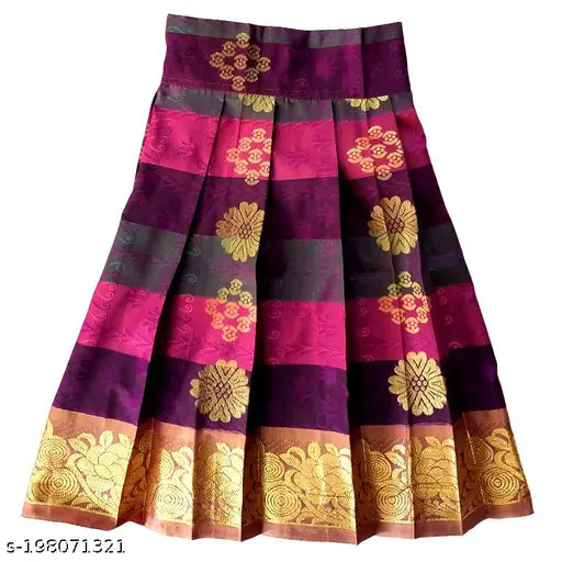 Nithyas Couture Designer Girls Pattu Pavadai / Silk Lehenga Choli / Pattu Langa.