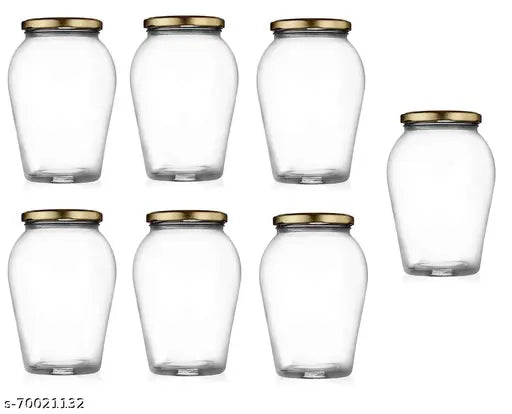 Somil Glass Jars with Lids Airtight Kitchen Container/Bottle Set for Storage - 1000ML , Pack of 10_A118