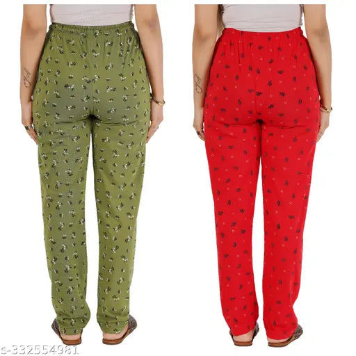 RILO Women's Cotton Lower Track Pant Pyjama With Both Sides Pocket and Zip Combo Pack of 2