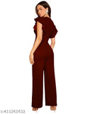 Classy Fashion New Plunging V Neck Wide Leg Jumpsuit