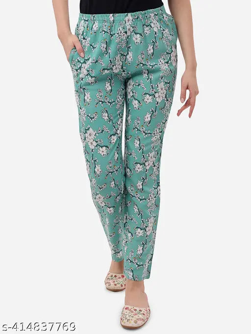 anjir Women's Rayon Printed Pyjama Lower for women with Pockets Pack of 3