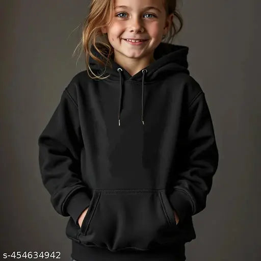 Boys Solid Hood Neck Full Sleeve Hoodies Tshirt