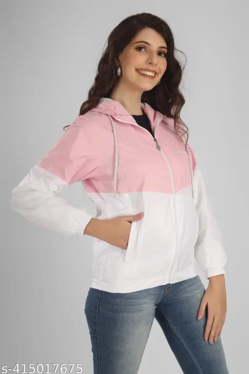 Women jacket short pink jacketClassic Glamorous Women Jackets & WaistcoatLavozia Women Jacket SUNSCREEN JACKET Women's Travel Nylon Solid Plain Sports Summer Gym Workout Running Travel Trekking and Sunscreen jacket for Women Nylon Winter Casual Wear