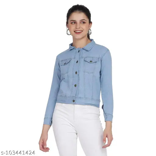 Women Denim Light Blue Jacket