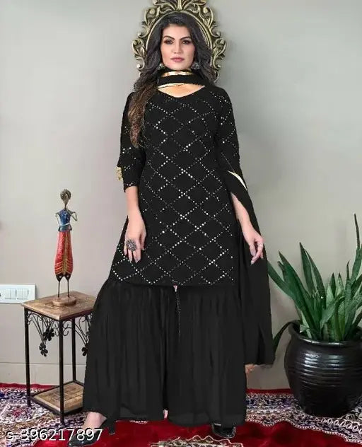 Women's Georgette Sharara Kurta Set