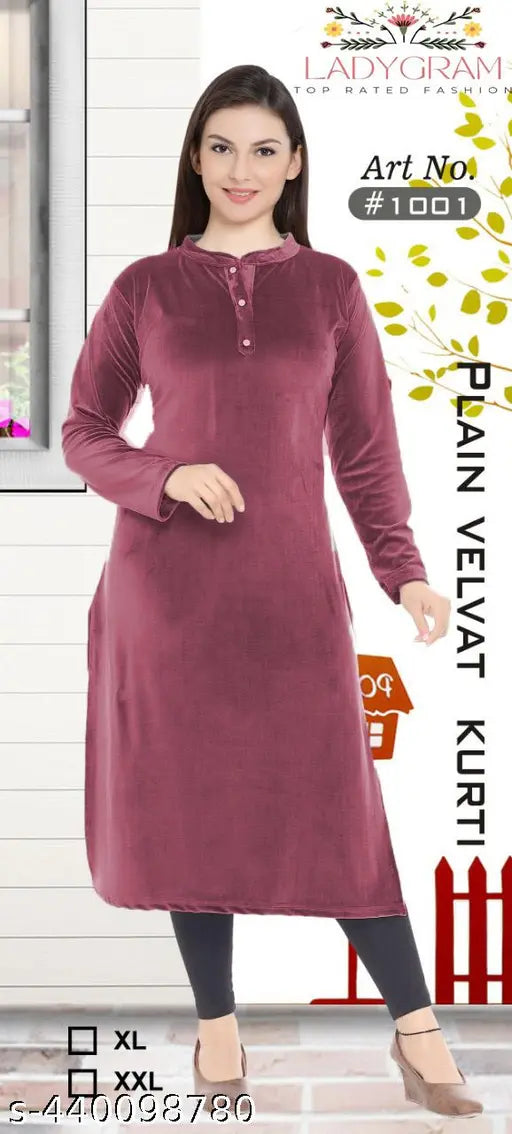 Winter Kurtis,Velvet kurti for ladies,Winter Kurtis For Ladies,maroon Winter Kurti