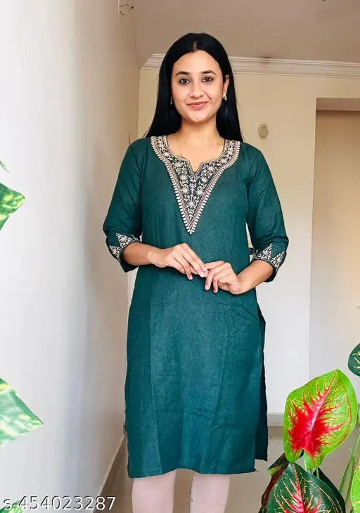 Green Woolen Kurta, Kashmiri Kurta, Pashmina woolen Kurta