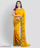 Yellow Pink Syclon Silk Net Zari EMBROIDERY SAREES