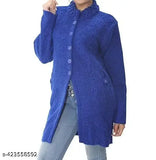 Women's Woollen Buttoned Cardigan with Pockets