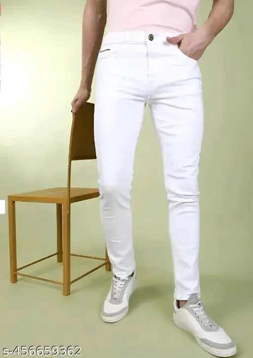 WHITE DENIM JEANS FOR MEN