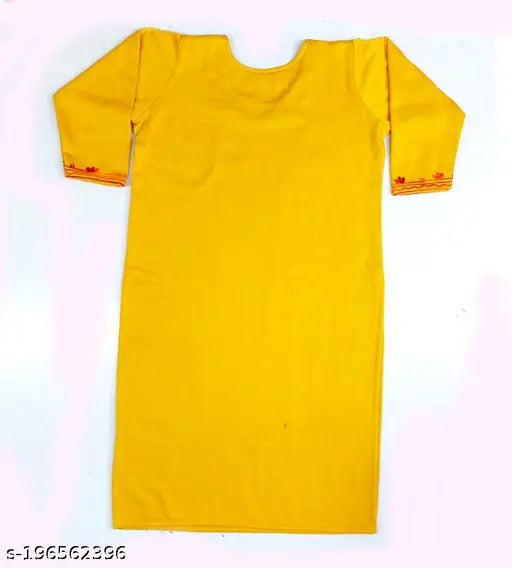 Trendy Woman Woolen Winter Kurti (Mustard)