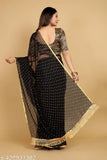 Embellished Daily Wear Chiffon Black Saree