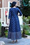 Blue Gota Work Rayon Kurtis