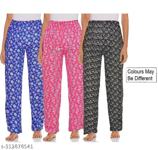 Women Cotton Comfortable Lowers -3 Ps