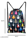 18 L Multicolour Printed Drawstring Polyester Multi Utility Bag for Sports/Gym/Yoga/College/Casual Backpack – Light Weight/Washable