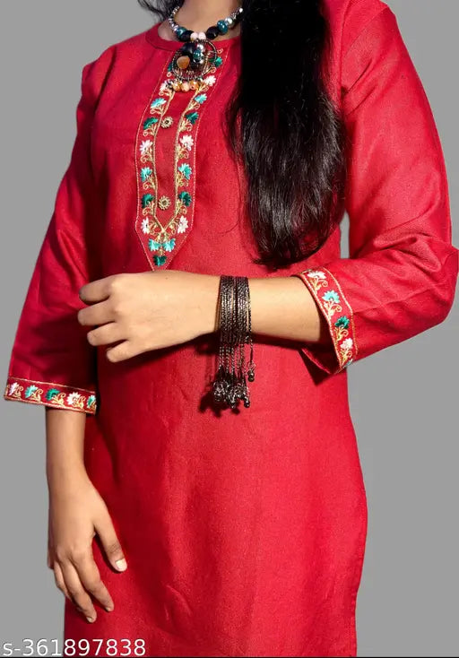 Fancy Embroidery Woolen Kurti