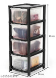 Drawer Storage Organizer System For Storage Books, Kids Toys, Clothes, Socks, Shoes etc 4 Layer Black