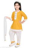 Lovely Fashion Girls Party(Festive) Kurta Pant Yellow