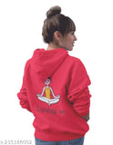 Red color Hoodie with Funny Yoga Print (Both side printed)