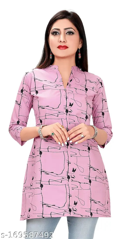 GMK Cotton Abstract Printed Short Kurti/tunic/top