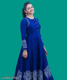 HS ROYAL BLUE COLOUR RAKUL PREET SINGH PRINTED ANARKALI GOWN