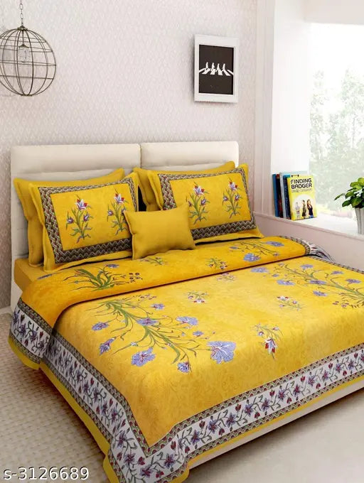 Home Artistic 100% Cotton Printed Double Bedsheet