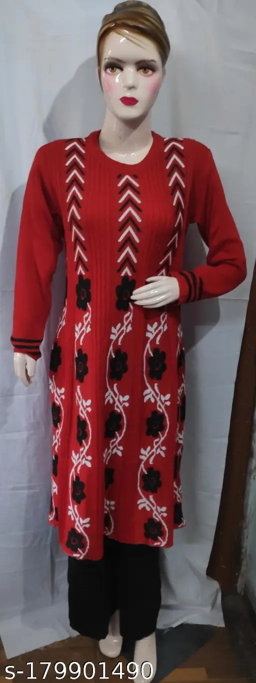 Frock Style Woolen Kurti for Women/Girls