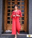 Fashionable Dark Red Two Piece Jump Suit Made of Crepe for Girls