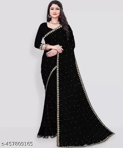 Latest Beautyfull Bollywood Embroidered Chiffon saree