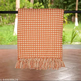 Orange Beige Waffle Throw