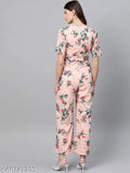 Zima Leto Women's Pastel Floral Printed Jumpsuit