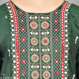 Girl's All-Over Embroidered Kurta with Trousers set