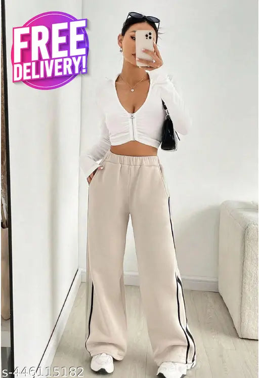 KOREAN LOOSE STYLISH BELLL BOTTOMS TRACK PANTS FOR WOMEN& GIRL'S