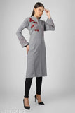 CHRISTY'S COLLECTION Women's Embroidery Work Woolen Long Kurta