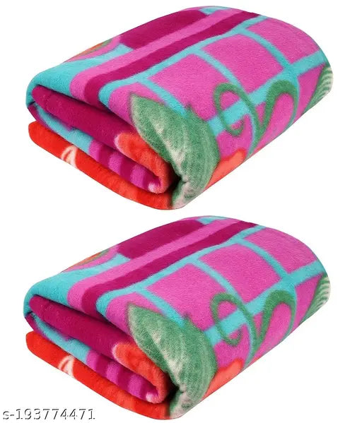 SF SAKUMBHARI FAB Winter Feelece Bedsheet Blanket Set of 2