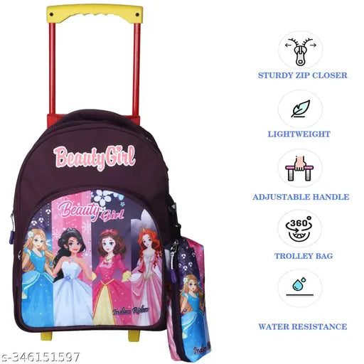 Indian Riders BARBEE GORGEOUS girl School Kids Bag - (16 Inches)- Queen ( 30 L) (WINE COLOUR, 30 L)