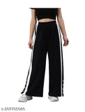 Striped Flared Black Trackpants