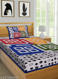 Jaipuri Trendy Ludo Printed Single Bed Bedsheet with 1 Pillow Cover