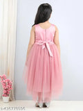 Toy Balloon Kids Dusty Rose Hi - Low Girls embilleshed Party wear Dress