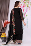 Women's Georgette Kurti With Palazzo and Dupatta Set