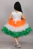 Jhilik Garments Girls Tri-color Frock for Special Occasions and School Events, Independence Day