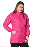 PINK color Stylish hoody warm jacket with pockets to be wear in winters for girls and women